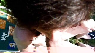 Huge cock cum on naturel woman face