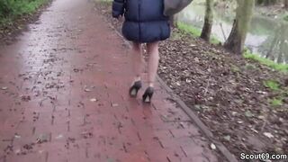 GERMAN SCOUT - Skinny Teen Lullu Gun Talk to Public Fuck at Model Job