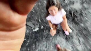 Caught a girl 18 y.o. in the private sector and severely punished by fucking in the ass and filled her face with sperm