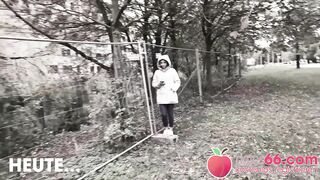 OUTDOORS! Hot blonde teen BANGED on first date! Dates66