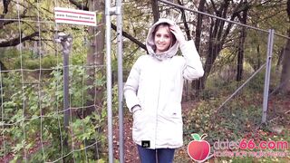 OUTDOORS! Hot blonde teen BANGED on first date! Dates66