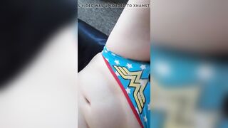 Vee cums with her stepmums panties in her mouth