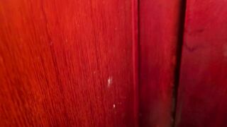 Beautiful tanned topless girl with big tits gets massive cum on her beautiful face and mouth in the shower