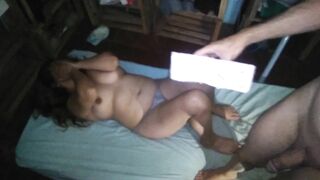 Fucking my missionary girlfriend against the bed