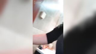 Hot blonde secretly finger fucks in the bathroom to orgasm - LeoniePur