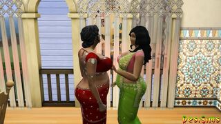 Hindi Version - Busty Landlord and Lakshmi Aunty cannot resist the young boy - WickedWhims