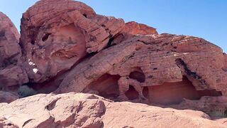 Husband and his friend fuck wife on hike in the desert giving her a double creampie