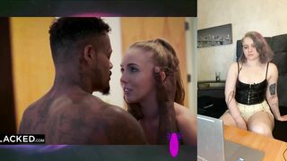 Девушка реагирует на межрассовый гэнг бэнг с Леной Поул от Blacked (английские субтитры)