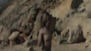 Round ass teen from Germany adores taking a long cock on the beach