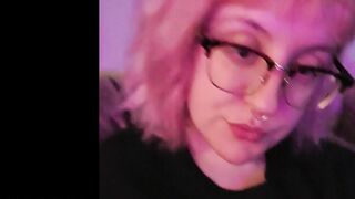 cute quiet girl smokes a hemp cigarette