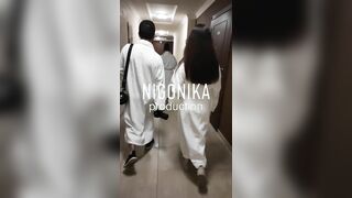 Arranged foursome sex in white coats at the hotel _ NIGONIKA SWINGERS 2023