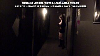 Me fucked and creampied by lots of guys at a porn theater