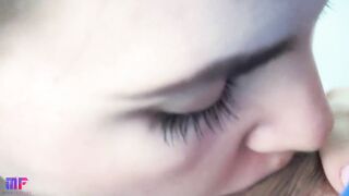 ???? Gentle blowjob close-up. Oral Creampie.