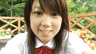 Cute asian schoolgirl teen masturbates