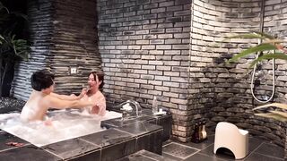Japanese Amateur Wife Fuck in Sexy Fishnet Stockings after taking a Bath