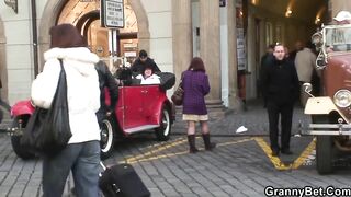 GRANNYBET - Dude picks up granny to fuck her hard