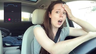 Trying not to cum too loud in the Starbucks Drive Thru!