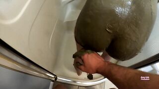 Muddy Slut fucks dildo