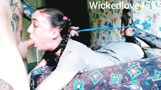 Feet to neck tied up slobbering belly facefucking THROAT PIE #3