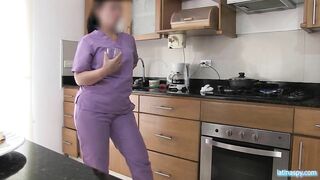 Step mom with huge round ass works as a maid and gets fucked by the boss