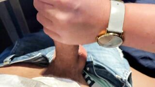 Milf give so sloppy that Handjob :P so much better than just Fastfood :) risky action !