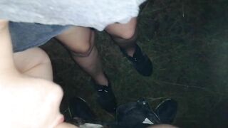 young schoolgirl sneaks out at night to get fucked in the fields.