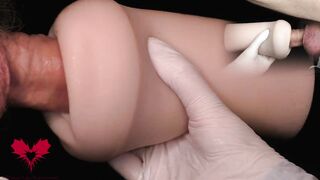 Mistress in white latex gloves wants me to ejaculate into a Tomax Venus Real Onahole.