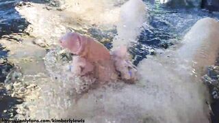 Can't Resist My Wet Step Sisters - Outdoor Bathtub Threesome Dream Foot Job And Cum On Those Feet 4K