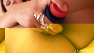 Naughty solo babe with her rubber friend