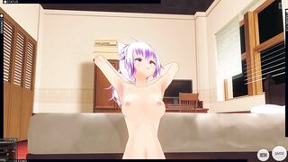 3D HENTAI trailer schoolgirl in pink rides a dildo and does AHEGAO