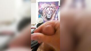 Young high school teen strokes his massive dick until he can't anymore