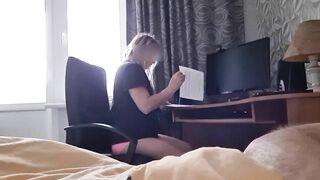 Stepmom came into my room, I'm jerking off a dick, she looks and gets excited