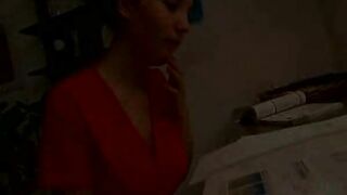 Cute brunette teen from Germany fucking with an old dude