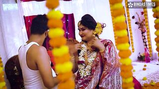 Big Boobs Desi Newly Married Virgin Wife First Night with Her Husband and Creampie Full Movie