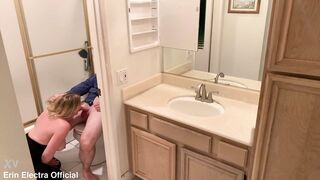 Busty blonde fucks her roommate to pay the rent