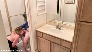Busty blonde fucks her roommate to pay the rent