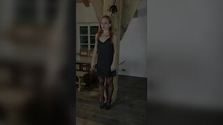 he tie me on wooden column with black rope