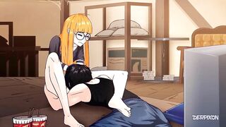 Derpixon Fucking Nerdy Gamer Girl With Glasses Persona 5 HeartSwitch Parody