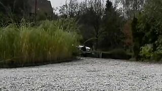 A stunning German babe gets two cocks in her two holes