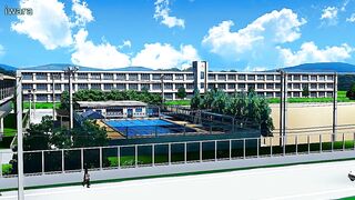 Anime/Manga (Hentai) ENF CMNF MMD - The cute girly loses her swimsuit in the public swimming pool, remaining completely naked, p