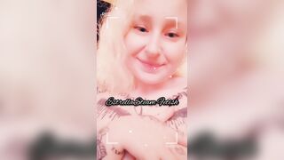 Blonde smokes naked
