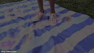 skinny toothless granny masturbating outdoor