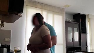 Maid with Huge natural breast lets her boss play