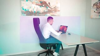 MILF Secretary Fucks in ASS by Boss at Office desk before Deep Throat Sex