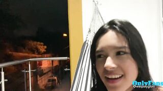 Outdoor anal sex on the balcony. A passerby looks at us!
