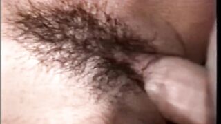 Hot teen gets her hairy pussy licked and smashed by a man after playing with toys