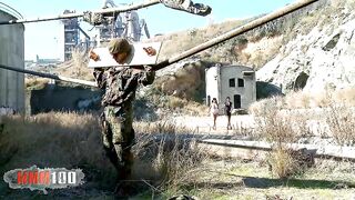 Two perfect sluts, Jenny Hard and Mademoiselle Justine share a good military cock