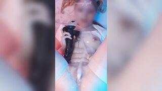 Eating Cum and Squirt from Pussy. BBC Fake CumLube Creampie