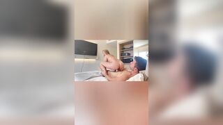 Two cocks for me, they pour all their cum on me in the hotel room in Mallorca, threesome with my hus