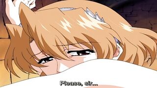 Busty hentai blonde enjoys sex